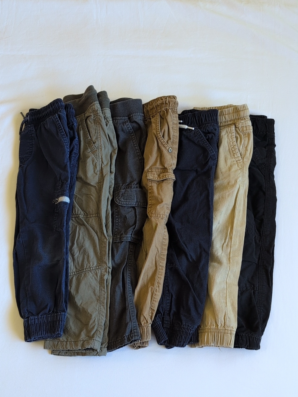 Lot of 7 Boys Joggers & Cargo Pants Bundle Lined Play Daycare Joe Fresh H&M 3T